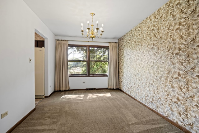 5245 Fairmount Ave, Downers Grove, IL 60515 - unfurnished dining area featuring a chandelier and carpet