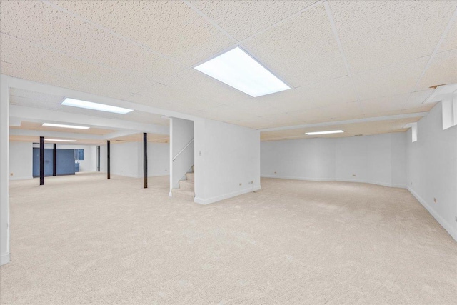 1280 Lawrence Ave, Lake Forest, IL 60045 - finished below grade area featuring carpet floors and stairway