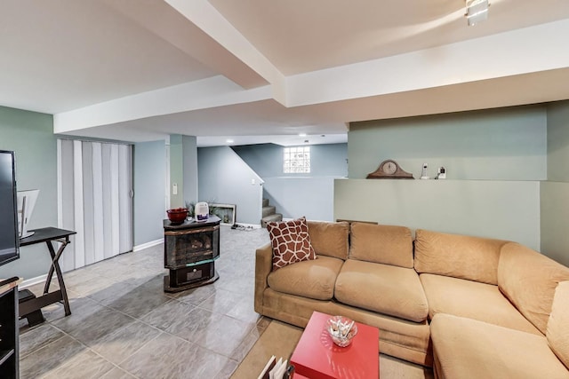 1003 Mapleton Ave, Oak Park, IL 60302 - tiled living room with stairs