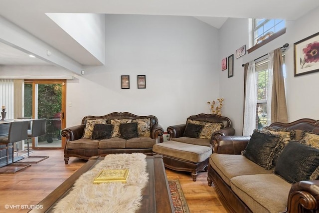 3749 W Glen Dr Unit 1001, Alsip, IL 60803 - living room featuring wood finished floors and lofted ceiling