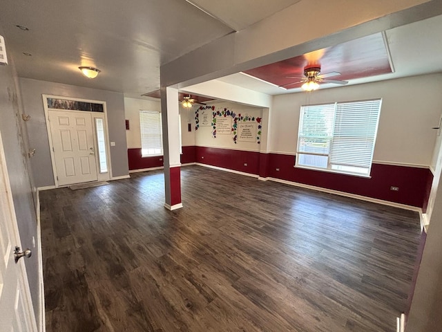 1805 Clarence Rd, Joliet, IL 60431 - entryway featuring a ceiling fan and dark wood-style flooring