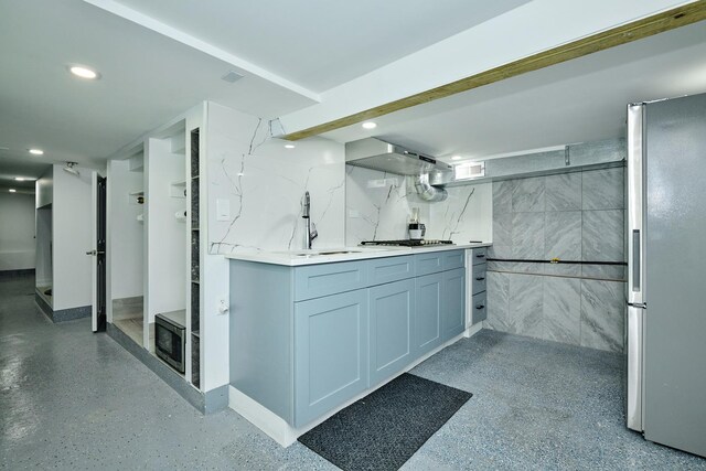 1931 N Leamington Ave, Chicago, IL 60639 - finished basement with stainless steel fridge with ice dispenser and recessed lighting