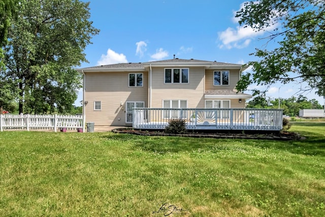 15516 Frontage Rd, Markham, IL 60428 - rear view of house with a wooden deck