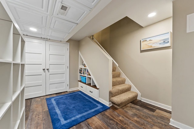 1507 Eton Ln, Naperville, IL 60565 - foyer entrance with wood finished floors, recessed lighting, and stairway