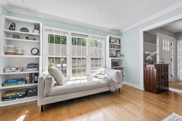 1507 Eton Ln, Naperville, IL 60565 - living area with wood finished floors, ornamental molding, and healthy amount of natural light
