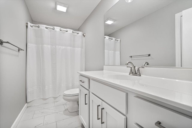 507 Raef Rd, Downs, IL 61736 - full bathroom featuring marble look tiles, vanity, and shower / bath combination with curtain