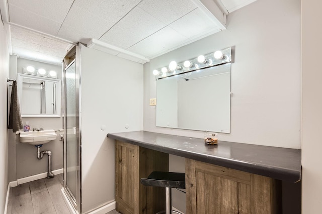 11341 S Spaulding Ave, Chicago, IL 60655 - bathroom featuring wood finished floors and a drop ceiling