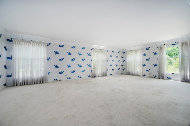 20020 Western Ave, Olympia Fields, IL 60461 - carpeted spare room with crown molding and wallpapered walls