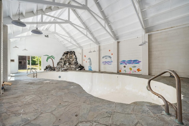 20020 Western Ave, Olympia Fields, IL 60461 - miscellaneous room featuring high vaulted ceiling and beam ceiling