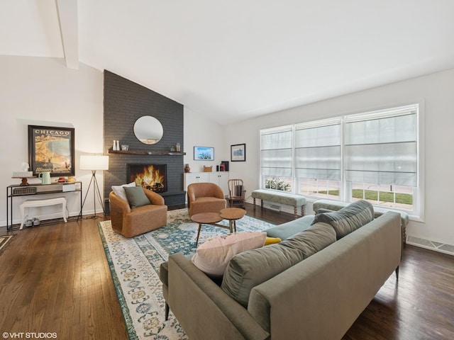 1339 Fowler Ave, Evanston, IL 60201 - living room featuring dark wood-style floors and a fireplace