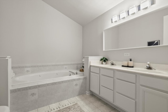 377 Aaron Ln, Bolingbrook, IL 60440 - full bathroom featuring tile patterned floors, a bath, and double vanity