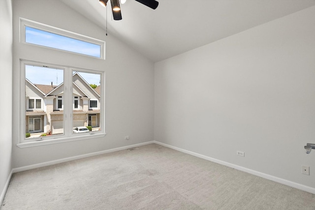 377 Aaron Ln, Bolingbrook, IL 60440 - carpeted empty room with lofted ceiling and a ceiling fan