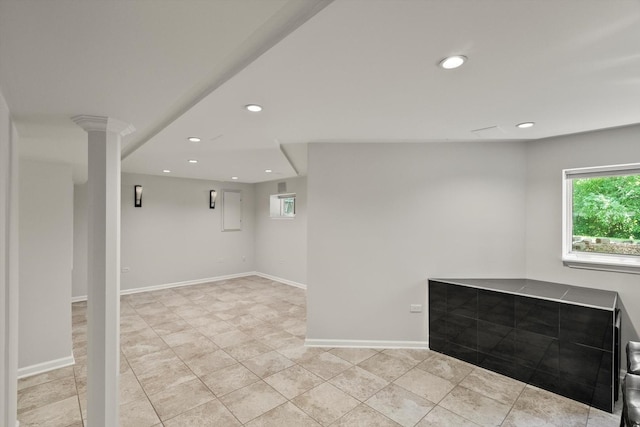 377 Aaron Ln, Bolingbrook, IL 60440 - below grade area featuring recessed lighting and light tile patterned floors