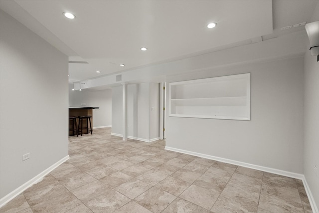 377 Aaron Ln, Bolingbrook, IL 60440 - spare room featuring bar area and recessed lighting