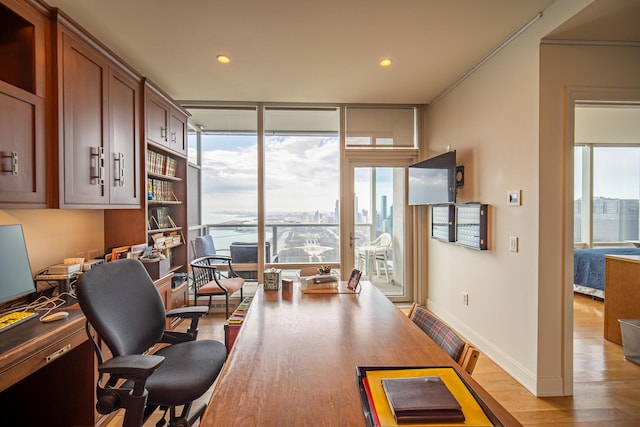 340 E Randolph St Unit 4703, Chicago, IL 60601 - home office featuring wood finished floors and recessed lighting