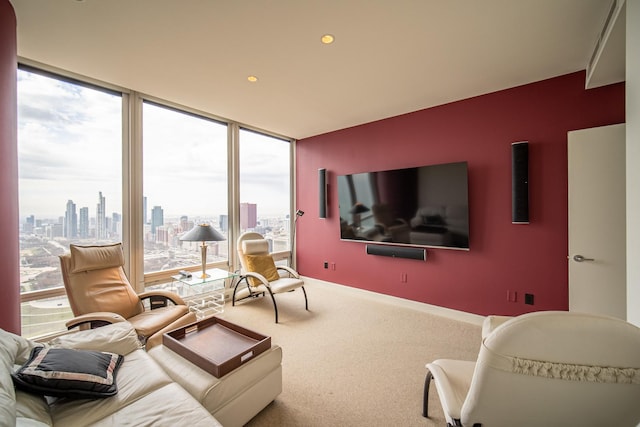 340 E Randolph St Unit 4703, Chicago, IL 60601 - carpeted living area with a city view and expansive windows