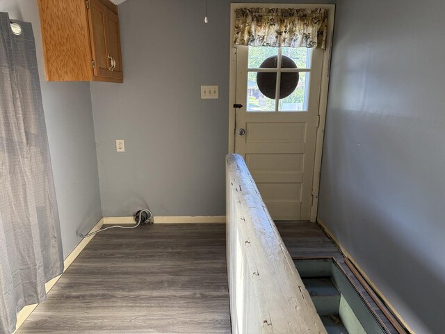 310 E Chippewa St, Dwight, IL 60420 - stairs with baseboards and wood finished floors