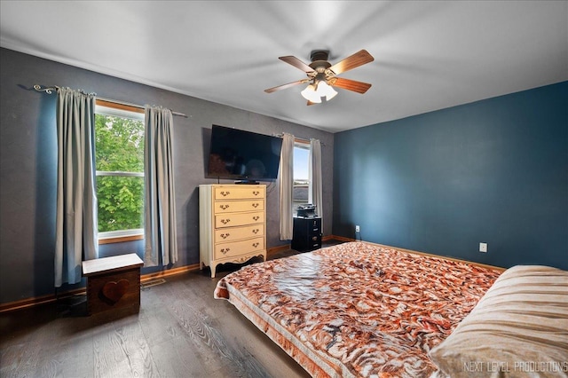 317 Plymouth Ct, Sycamore, IL 60178 - bedroom featuring dark wood-style floors and ceiling fan