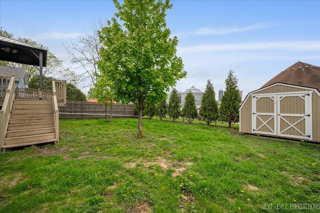317 Plymouth Ct, Sycamore, IL 60178 - view of yard with a storage shed, stairway, and a wooden deck