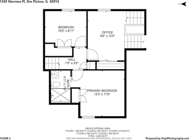 1569 Sherman Pl, Des Plaines, IL 60016 - view of property floor plan