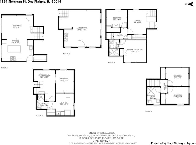 1569 Sherman Pl, Des Plaines, IL 60016 - view of home floor plan