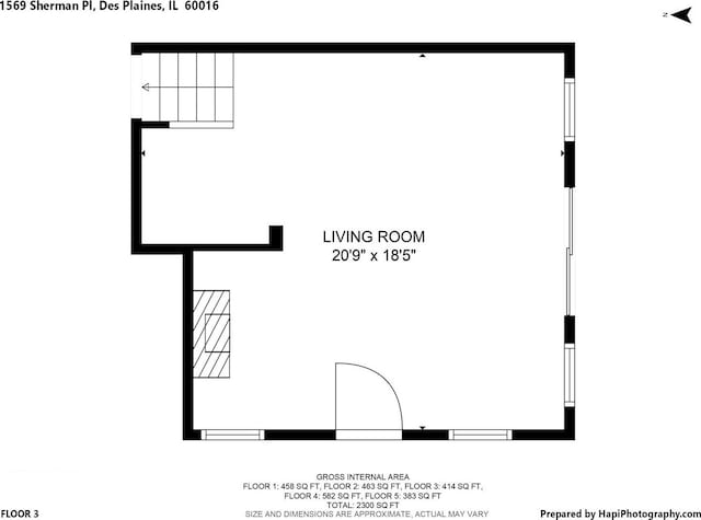 1569 Sherman Pl, Des Plaines, IL 60016 - view of property floor plan