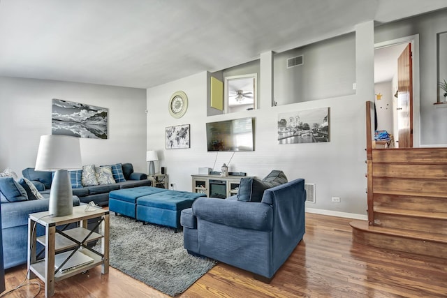 733 Ashland Ave, Chicago Heights, IL 60411 - living room featuring wood finished floors and a ceiling fan
