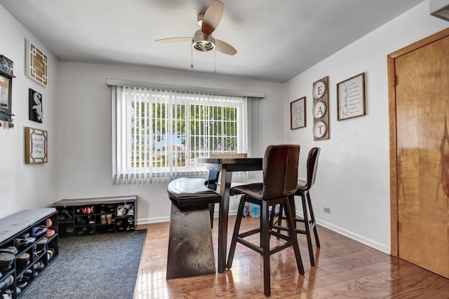 733 Ashland Ave, Chicago Heights, IL 60411 - dining space featuring a ceiling fan and wood finished floors