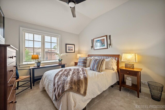 520 Ohio Ave, Saint Charles, IL 60174 - carpeted bedroom featuring vaulted ceiling and ceiling fan