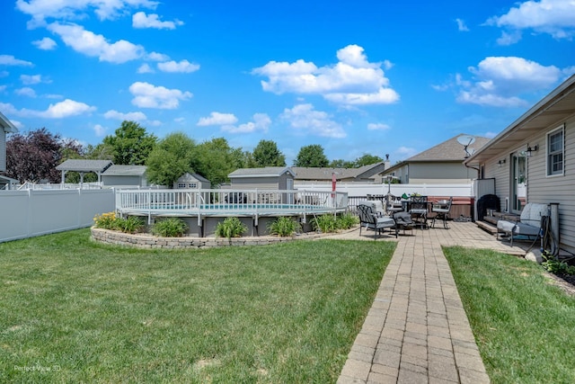 1245 Patriot Way, Bourbonnais, IL 60914 - fenced backyard with a shed and a patio