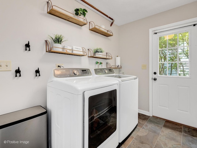 262 Sheffield Ln, Glen Ellyn, IL 60137 - washroom featuring independent washer and dryer and stone finish floors