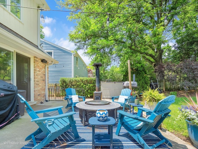262 Sheffield Ln, Glen Ellyn, IL 60137 - view of patio with a fire pit and a grill