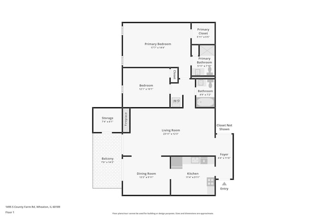 1495 S County Farm Rd Unit 2-4, Wheaton, IL 60189 - view of floor plan / room layout