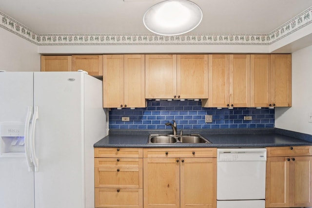 1495 S County Farm Rd Unit 2-4, Wheaton, IL 60189 - kitchen with white appliances, dark countertops, and tasteful backsplash