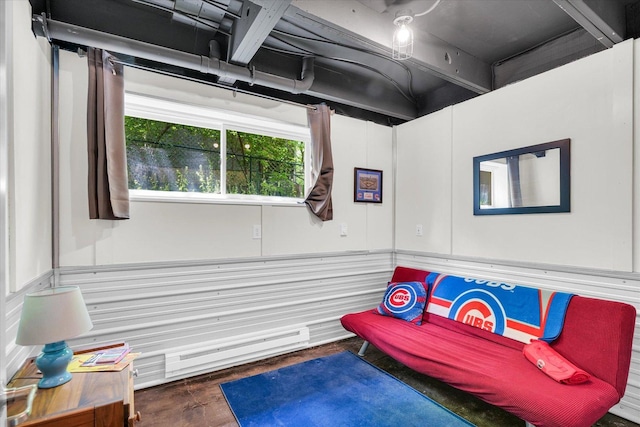 131 Shawnee Ln, Loda, IL 60948 - sitting room with wood finished floors and a baseboard radiator