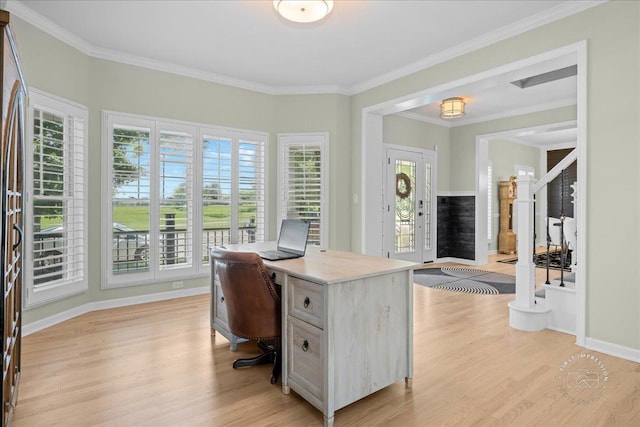 0N423 Armstrong Ln, Geneva, IL 60134 - office space featuring light wood-type flooring and ornamental molding