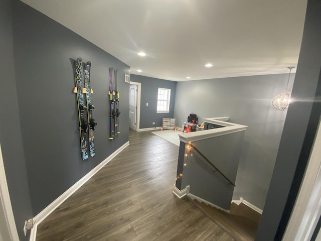 7009 W Crandall Ave, Worth, IL 60482 - corridor with an upstairs landing, wood finished floors, and recessed lighting