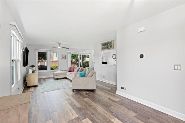1801 Pebble Beach Cir Unit 1, Elk Grove Village, IL 60007 - living area with wood finished floors and a ceiling fan
