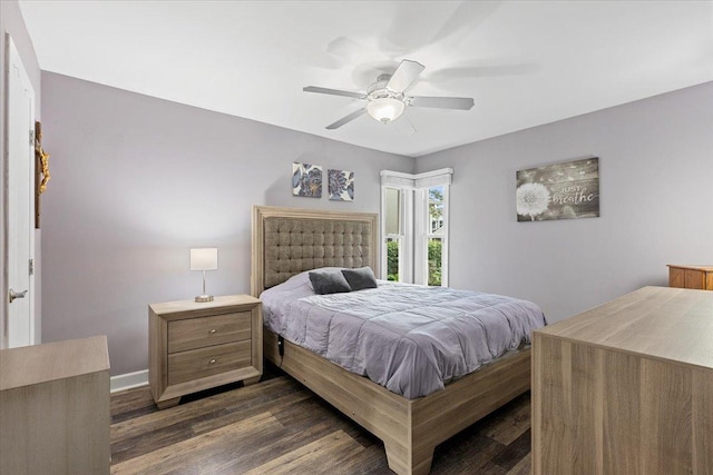 1801 Pebble Beach Cir Unit 1, Elk Grove Village, IL 60007 - bedroom with dark wood-style flooring and a ceiling fan
