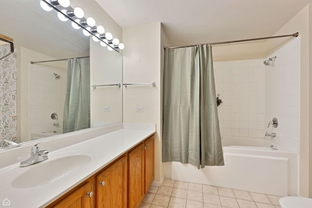 1000 E 53rd St Unit 501, Chicago, IL 60615 - bathroom with shower / bath combo with shower curtain, tile patterned floors, and vanity