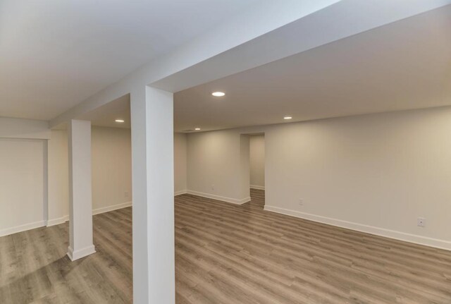 1927 Lakewood Dr, Wilmington, IL 60481 - finished below grade area featuring recessed lighting and light wood-style flooring