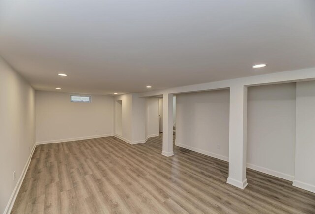 1927 Lakewood Dr, Wilmington, IL 60481 - basement with recessed lighting and light wood-style floors