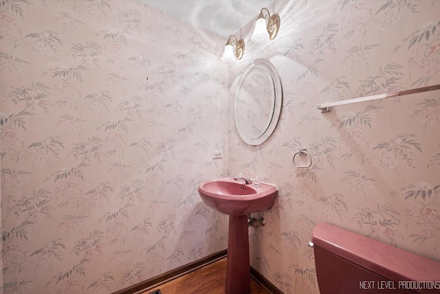 3609 Tamarisk Ct, Crystal Lake, IL 60012 - half bathroom featuring wood finished floors and toilet