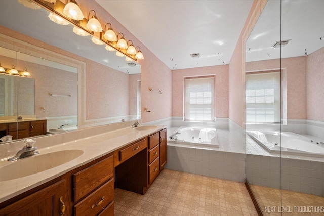 3609 Tamarisk Ct, Crystal Lake, IL 60012 - bathroom featuring a garden tub and double vanity