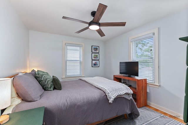 1923 Warren St, Evanston, IL 60202 - bedroom featuring wood finished floors and a ceiling fan