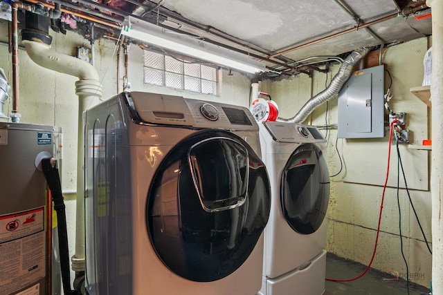 1923 Warren St, Evanston, IL 60202 - washroom with electric panel, separate washer and dryer, and water heater
