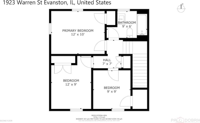 1923 Warren St, Evanston, IL 60202 - view of home floor plan