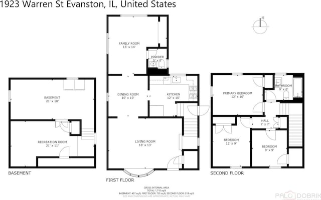 1923 Warren St, Evanston, IL 60202 - view of home floor plan