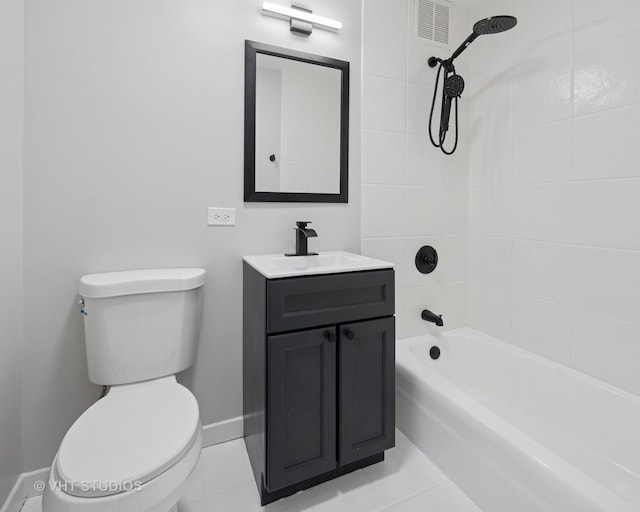655 W Irving Park Rd Unit 2608, Chicago, IL 60613 - bathroom featuring vanity, shower / bathtub combination, and tile patterned flooring
