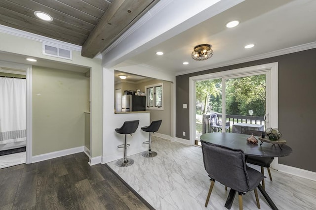 38515 N Forest Ave, Spring Grove, IL 60081 - dining space with ornamental molding and recessed lighting